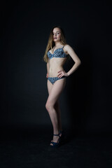 Obraz premium beautiful girl in linen. Isolation