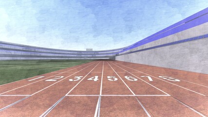 陸上競技場 スタジアム 無観客 屋根なし イラスト32 Wall Mural Hiro Studio 陸上競技場 スタジアム 無観客 屋根なし イラスト32 Wall Mural Hiro Studio