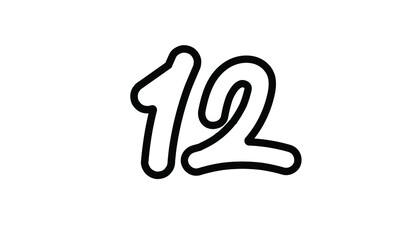 12 Casual Modern Line Art Number