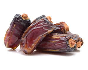 medjool dates on white background