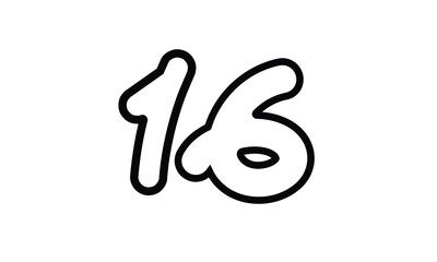 Obraz premium 16 Casual Modern Line Art Number