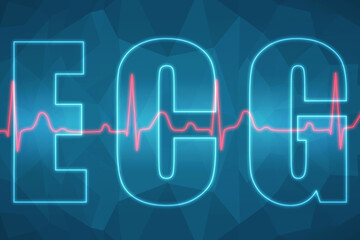 Heart with cardiogram -2D illustration
