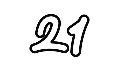 21 Casual Modern Line Art Number