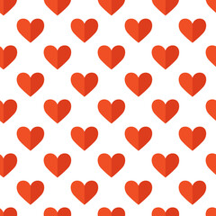 St Valentine's holiday. Red hearts. Relationship, emotion, passion, love. Seamless pattern, texture, paper, packaging design.