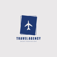 Obraz na płótnie Canvas plane travel agency logo vector illustration design