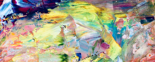 Bunter abstrakter Malereihintergrund. . Flüssige Tinte Farbtextur. Intensive Multicolor-Mischung aus lebendigen Ölfarben. Malen Sie Pinselstriche auf Leinwand für trendige Postertapeten © Valeriy