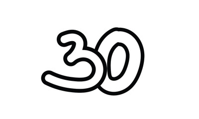 Fototapeta premium 30 Casual Modern Line Art Number
