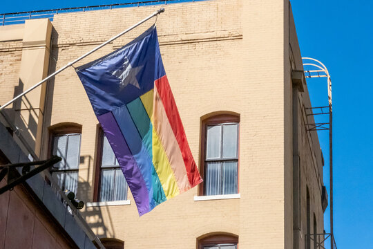 A Texas LGBT gay pride flag