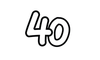 40 Casual Modern Line Art Number