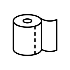 Toilet paper towel flat icon. Pictogram for web. Line stroke. Isolated on white background. Vector eps10