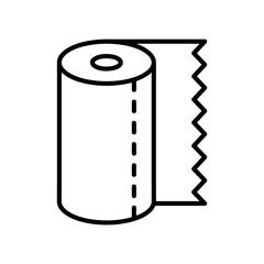 Paper towel flat icon. Pictogram for web. Line stroke. Isolated on white background. Vector eps10