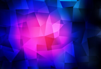 Obraz premium Dark Pink, Blue vector gradient triangles template.