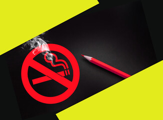Symbol of No Smoking Zone Sign. Healthy living concept