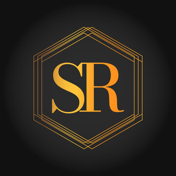 Simple Elegant Initial Letter Type SR Logo Sign Symbol Icon, Logo Design Template