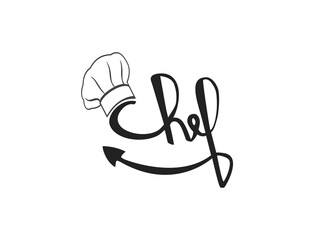 Chef Hat smile Symbol Text Font Letter logo Vector Design