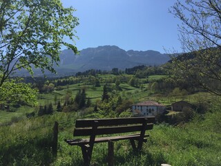 bench in the mountains