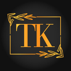 Simple Elegant Initial Letter Type TK Logo Sign Symbol Icon, Logo Design Template