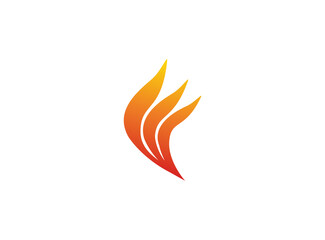 Fire wings logo forming, a creative flame design vector