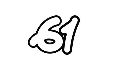 61 Casual Modern Line Art Number