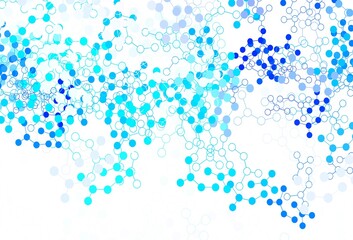 Light BLUE vector background with forms of artificial intelligence.