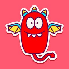 cute monster cartoon doodle design for coloring, backgrounds, stickers, logos, symbol, icons and more