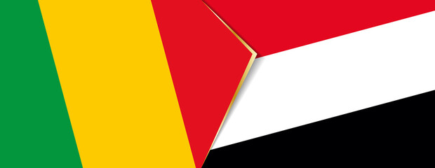 Mali and Yemen flags, two vector flags.