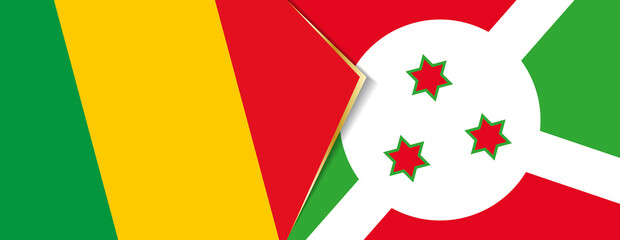 Mali and Burundi flags, two vector flags.