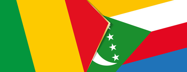 Mali and Comoros flags, two vector flags.