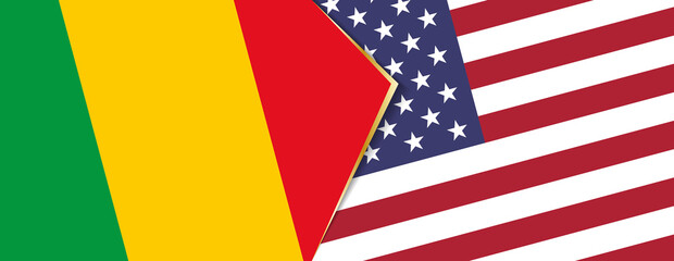 Mali and USA flags, two vector flags.