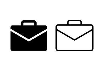 Briefcase icon set. suitcase icon. luggage symbol.