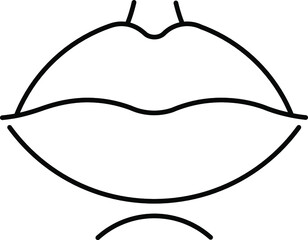 Vector lip contour. Simple doodle of a lip.