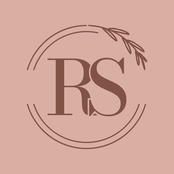 Simple Elegant Initial Letter Type RS Logo Sign Symbol Icon, Logo Design Template