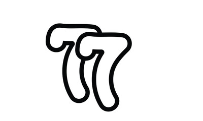 77 Casual Modern Line Art Number