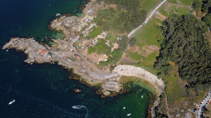 Vista aérea de la Illa de Arousa, Pontevedra, Galicia