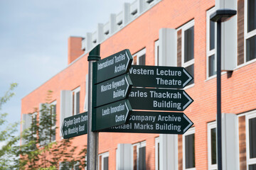 Campus sign, University of Leeds.