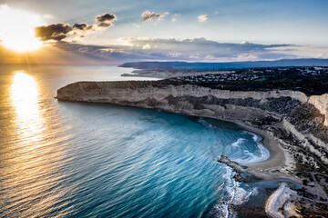 Elevated view of Zapalo bay, Cyprus