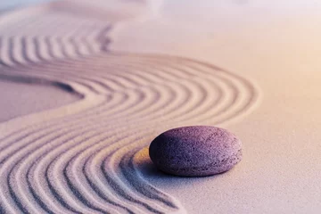 Fotobehang Zen Stenen Meditation zen garden with stones on sand  © fotofabrika