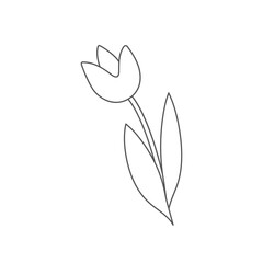 Hand drawn cute flower in style doodle. Sketch with a simple line.