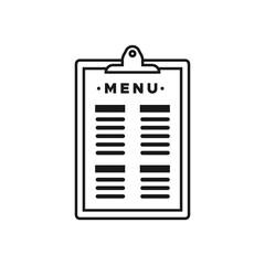 Clipboard icon. Menu restaurant. Vector illustration, flat design