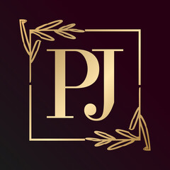 Simple Elegant Initial Letter Type PJ Logo Sign Symbol Icon, Logo Design Template