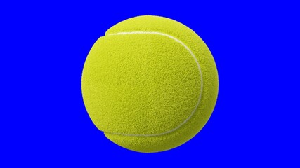 Tennis ball on blue chroma key.
3d illustration for background.