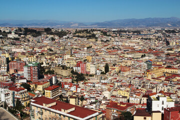 Fototapeta na wymiar Napoli panorama opening from Saint Elmo Castle 