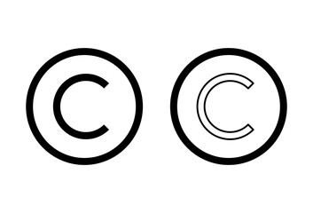 Copyright icon set. copyright symbols