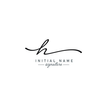 Handwritten Vector Log for Initial Letter H in Signature Style