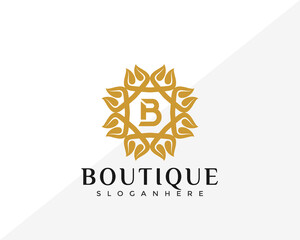 Obraz premium Luxury Boutique Flower Logo Design. Creative Idea logos designs Vector illustration template