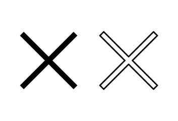 Close icon set. Delete icon vector. cross sign