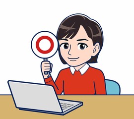 ノートパソコンと主婦