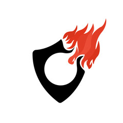 fire safety emblem, vector illustration