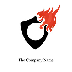 fire safety emblem, vector illustration