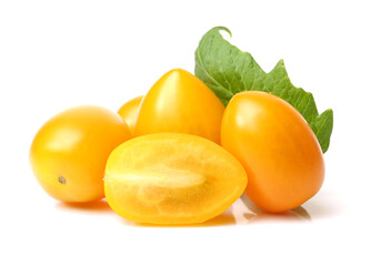 cherry tomatoes on white background 